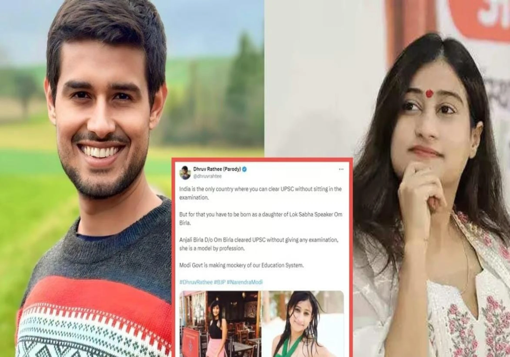 Dhruv Rathee: There were falsehoods circulated regarding Om Birla's daughter on Dhruv Rathee's parody account.